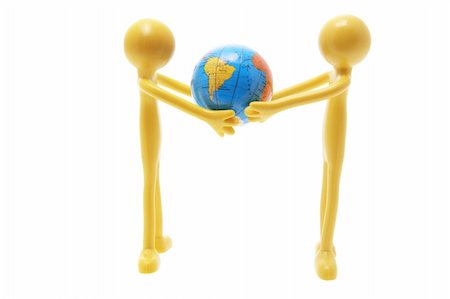 simsearch:400-04774467,k - Miniature Figures and Globe on White Background Stock Photo - Budget Royalty-Free & Subscription, Code: 400-04775842