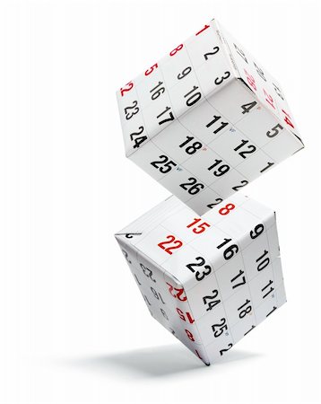 simsearch:400-04777485,k - Boxes wrapped with Calendar Page on White Background Fotografie stock - Microstock e Abbonamento, Codice: 400-04775910