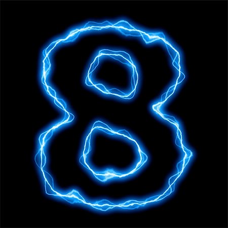 electric lightning or flash font with blue letters on black Photographie de stock - Aubaine LD & Abonnement, Code: 400-04775937