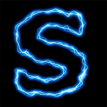 electric lightning or flash font with blue letters on black Photographie de stock - Aubaine LD & Abonnement, Code: 400-04775957