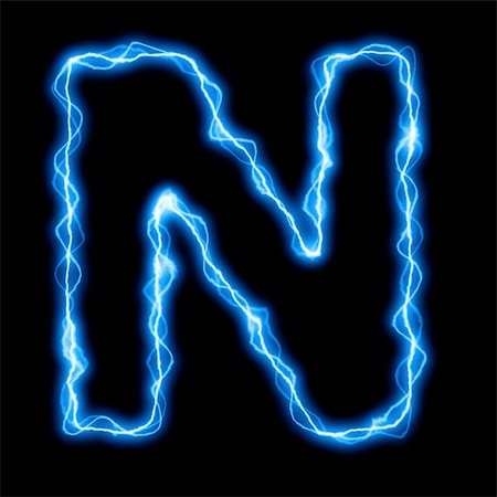 electric lightning or flash font with blue letters on black Foto de stock - Super Valor sin royalties y Suscripción, Código: 400-04775952