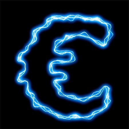 electricity font - electric lightning or flash font with blue letters on black Stock Photo - Budget Royalty-Free & Subscription, Code: 400-04775967