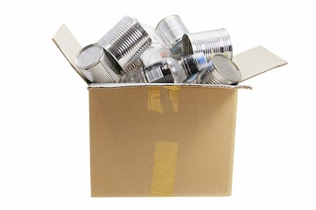 plastic can - Box of Rubbish for Recycle on White Background Stock Photo - Budget Royalty-Free & Subscription, Code: 400-04776132