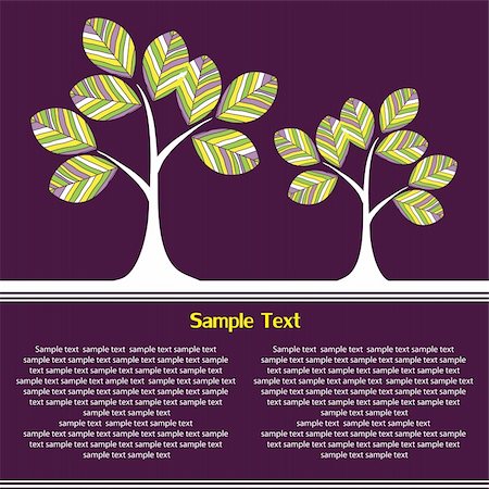 simsearch:400-08096452,k - card design with stylized trees and text. vector illustration  card design with stylized trees and text. vector illustration Stock Photo - Budget Royalty-Free & Subscription, Code: 400-04776202