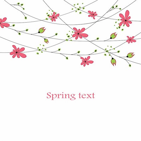 pastel spring pattern - Colourful Spring flowers background. Vector illustration Stock Photo - Budget Royalty-Free & Subscription, Code: 400-04776237