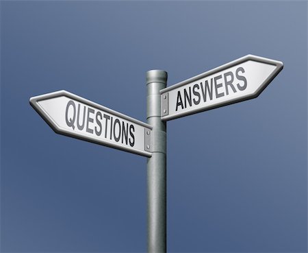 simsearch:400-04776651,k - roadsign with two arrows answers and questions Stock Photo - Budget Royalty-Free & Subscription, Code: 400-04776651