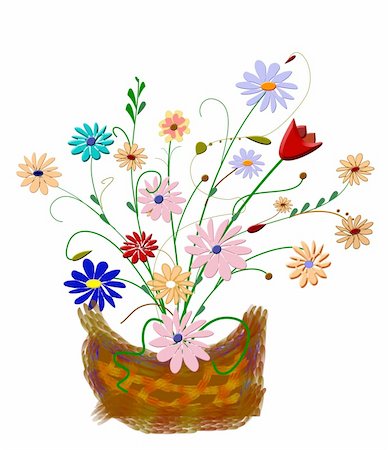 ellion (artist) - Background, with the motif of meadow flowers Stockbilder - Microstock & Abonnement, Bildnummer: 400-04777028