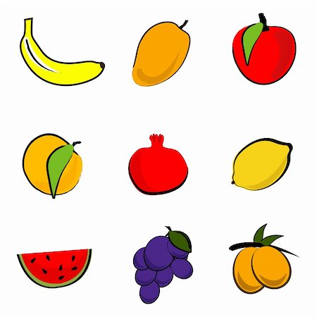 simsearch:400-04266693,k - illustration of fresh fruits on white background Foto de stock - Super Valor sin royalties y Suscripción, Código: 400-04777161