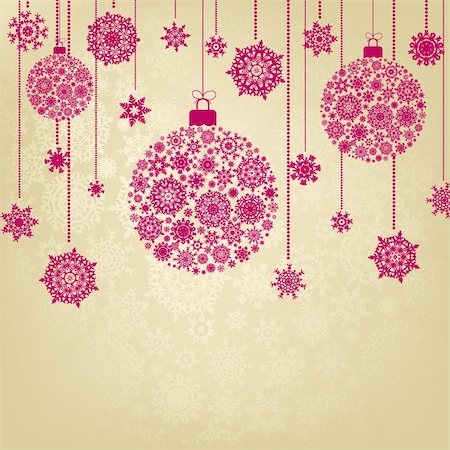 Stylized Christmas Balls, On beige Background. EPS 8 vector file included Stock Photo - Budget Royalty-Free & Subscription, Code: 400-04777162