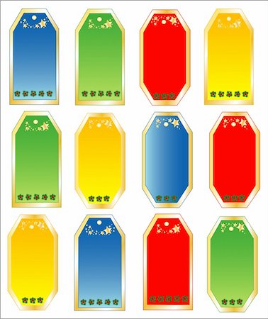 ellion (artist) - Set colors stickers, objects white isolated, jpg Stockbilder - Microstock & Abonnement, Bildnummer: 400-04777336