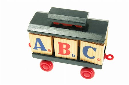 Toy Train with Alphabet Blocks on White Background Stock Photo - Budget Royalty-Free & Subscription, Code: 400-04777508