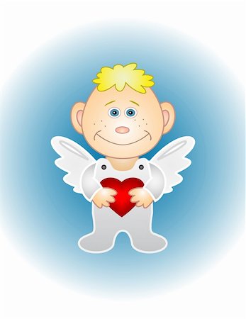 simsearch:400-04736001,k - Boy angel holds red heart in hands. Picture about love and valentine's day Foto de stock - Super Valor sin royalties y Suscripción, Código: 400-04777603
