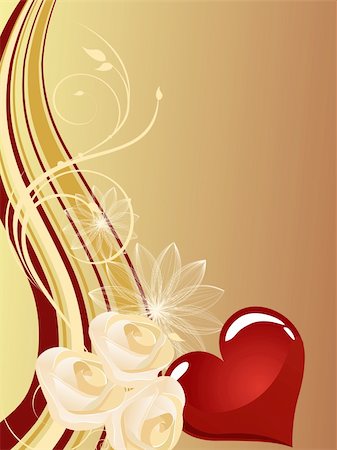 simsearch:400-04745515,k - vector eps 10 illustration of a red heart on a floral background Foto de stock - Super Valor sin royalties y Suscripción, Código: 400-04777638
