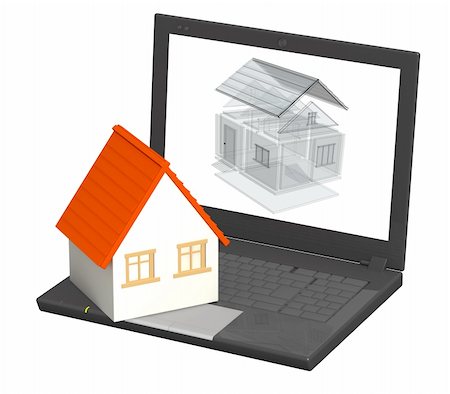 simsearch:400-04022943,k - Virtual project of home. Object isolated over white Foto de stock - Super Valor sin royalties y Suscripción, Código: 400-04777917