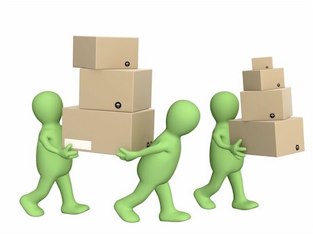 simsearch:400-04557469,k - Three puppets with boxes. Isolated over white Stock Photo - Budget Royalty-Free & Subscription, Code: 400-04777923