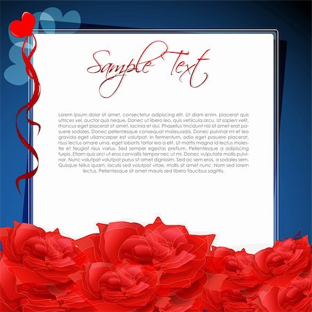 simsearch:400-06326335,k - illustration of love card with rose flowers on white background Foto de stock - Super Valor sin royalties y Suscripción, Código: 400-04777992