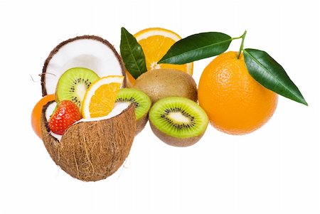 simsearch:400-04433511,k - Fresh exotic fruits over white background Stock Photo - Budget Royalty-Free & Subscription, Code: 400-04778426