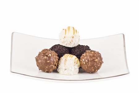Various balls chocolate on the plate Stock Photo - Budget Royalty-Free & Subscription, Code: 400-04778431