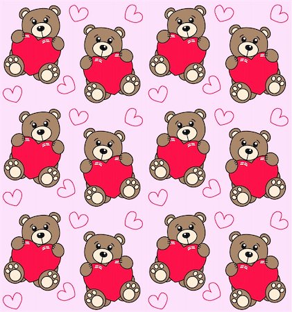 simsearch:400-05875966,k - seamless cute bear pattern for girls Foto de stock - Super Valor sin royalties y Suscripción, Código: 400-04778574