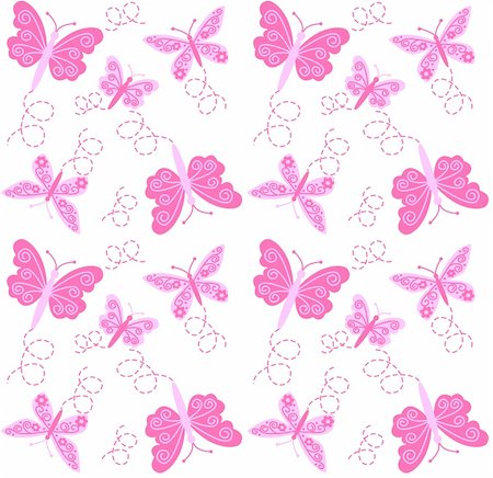seamless summer backgrounds - seamless butterfly pattern Stock Photo - Budget Royalty-Free & Subscription, Code: 400-04778573