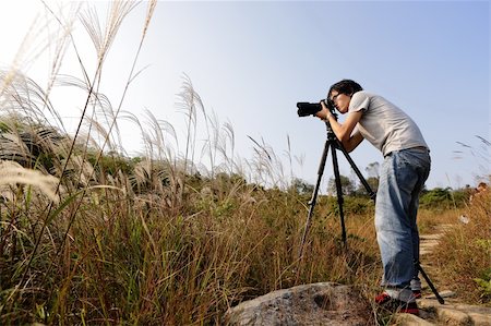 people scenic view sky hiking summer - Photographer taking photo Stock Photo - Budget Royalty-Free & Subscription, Code: 400-04778927