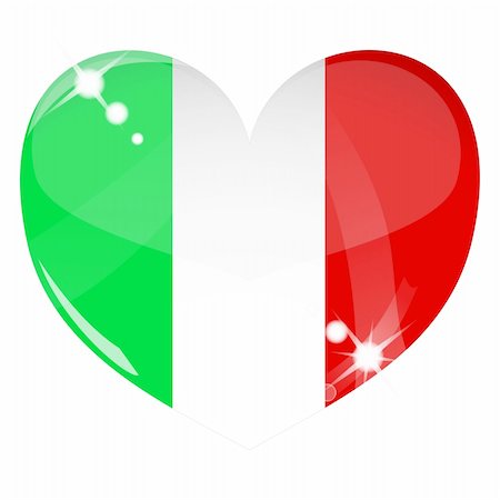 simsearch:400-04783033,k - Vector heart with Italy flag texture isolated on a white background. Foto de stock - Super Valor sin royalties y Suscripción, Código: 400-04779651