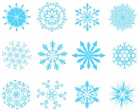 simsearch:400-07213325,k - Collection of vector snowflakes in different shape Fotografie stock - Microstock e Abbonamento, Codice: 400-04779845