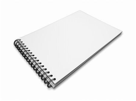 simsearch:400-05367520,k - Blank one face white paper notebook perspective on white background Fotografie stock - Microstock e Abbonamento, Codice: 400-04779883