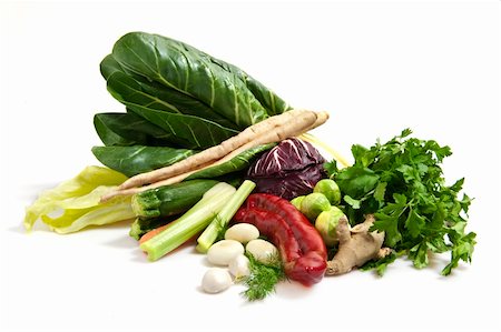 some mixed fresh vegetables on white background Stock Photo - Budget Royalty-Free & Subscription, Code: 400-04770331