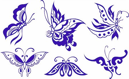 decoration curl - butterfly illustration Stock Photo - Budget Royalty-Free & Subscription, Code: 400-04770522