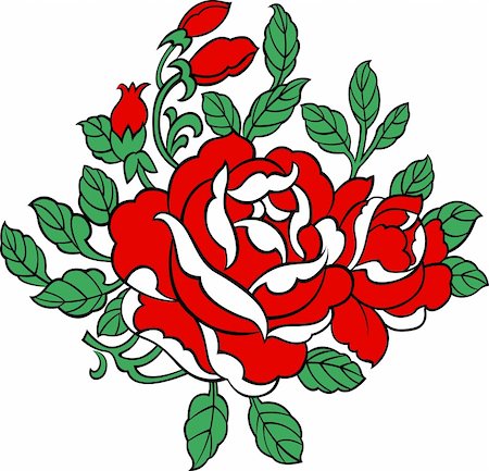 flower border design of rose - rose illustration Stock Photo - Budget Royalty-Free & Subscription, Code: 400-04770532