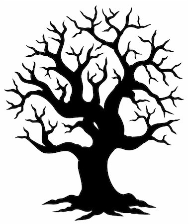 Hollow tree silhouette - vector illustration. Stock Photo - Budget Royalty-Free & Subscription, Code: 400-04770638