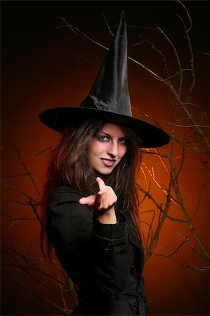 a beautiful woman dressed for halloween Stock Photo - Budget Royalty-Free & Subscription, Code: 400-04770672