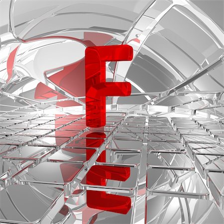 red uppercase letter f in futuristic space - 3d illustration Foto de stock - Super Valor sin royalties y Suscripción, Código: 400-04770929