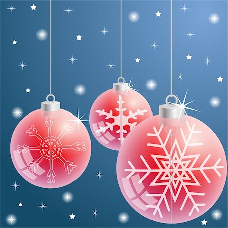 Illustration of Christmas ornament on a blue background. Stock Photo - Budget Royalty-Free & Subscription, Code: 400-04771023