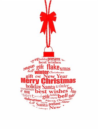 red christmas invitation - Red Christmas ball made of Christmas words - vector illustration Stock Photo - Budget Royalty-Free & Subscription, Code: 400-04771055