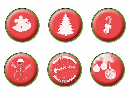red circle lollipop - Set of various red Christmas buttons, vector illustration Stock Photo - Budget Royalty-Free & Subscription, Code: 400-04771056