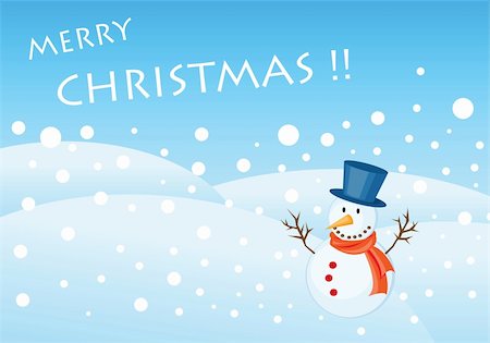 snowmen backgrounds - snowman illustrations for christmas greetings card. Stock Photo - Budget Royalty-Free & Subscription, Code: 400-04771089