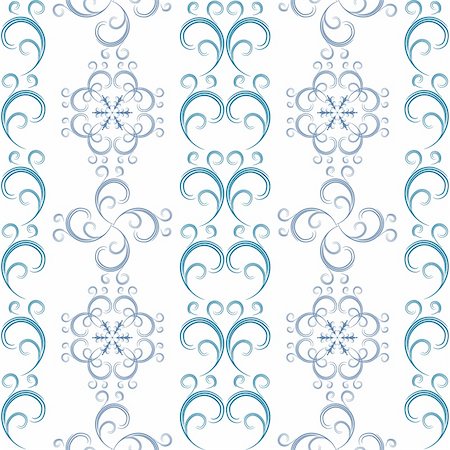 simsearch:400-04709734,k - White seamless christmas striped pattern with blue and violet curls and snowflakes (vector) Stock Photo - Budget Royalty-Free & Subscription, Code: 400-04771090