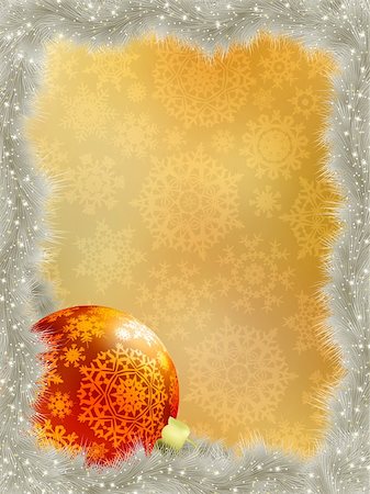 simsearch:400-04264886,k - Elegant christmas with snowflakes tree branches. EPS 8 vector file included Foto de stock - Royalty-Free Super Valor e Assinatura, Número: 400-04771146