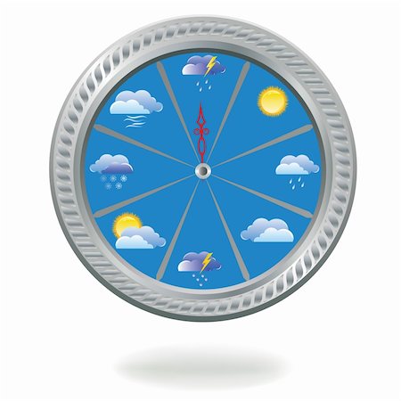 simsearch:400-05741765,k - Vector illustration of a clock with weather icons Stock Photo - Budget Royalty-Free & Subscription, Code: 400-04771192