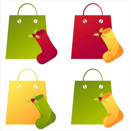 simsearch:400-05725983,k - set of 4 christmas shopping bags Stock Photo - Budget Royalty-Free & Subscription, Code: 400-04771244