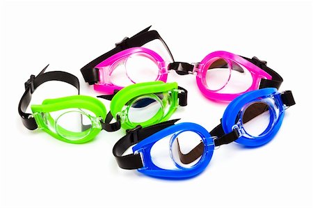 simsearch:400-04417998,k - goggles for swimming on a white background Foto de stock - Super Valor sin royalties y Suscripción, Código: 400-04771302