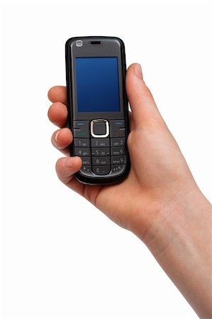 simsearch:400-04511025,k - mobile phone in a hand on a white background Stock Photo - Budget Royalty-Free & Subscription, Code: 400-04771315