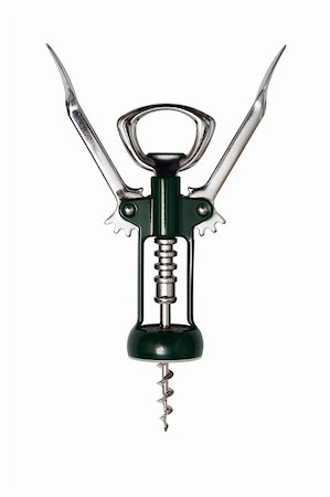 Modern metal corkscrew on a white background Stock Photo - Budget Royalty-Free & Subscription, Code: 400-04771318