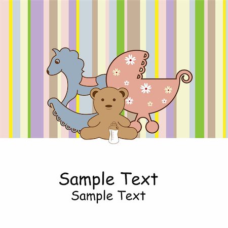 simsearch:400-08779765,k - Vector retro greeting card for baby shower. RGB Photographie de stock - Aubaine LD & Abonnement, Code: 400-04771356