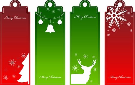 simsearch:400-04566378,k - Set of vector christmas red and green tags Photographie de stock - Aubaine LD & Abonnement, Code: 400-04771519