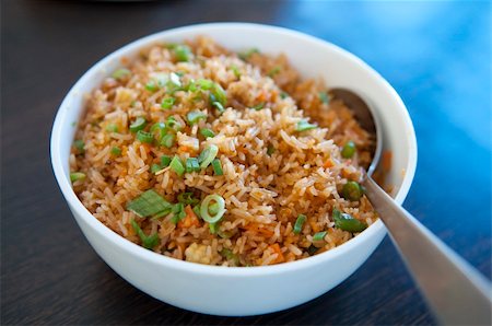 fried rice bowl - A bowl of delicious oriental fried rice Stock Photo - Budget Royalty-Free & Subscription, Code: 400-04771538