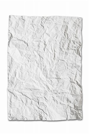 sheet of paper wrinkled - Wrinkled paper isolated on white background Stock Photo - Budget Royalty-Free & Subscription, Code: 400-04771584