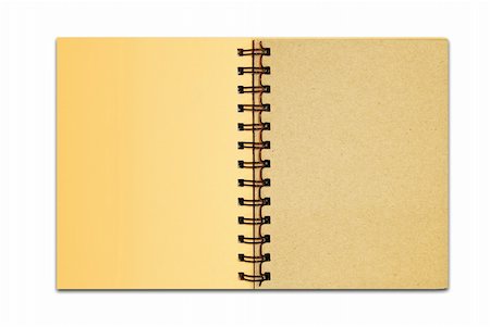 simsearch:400-04735472,k - brown recycle paper blank notebook open isolated Photographie de stock - Aubaine LD & Abonnement, Code: 400-04771580